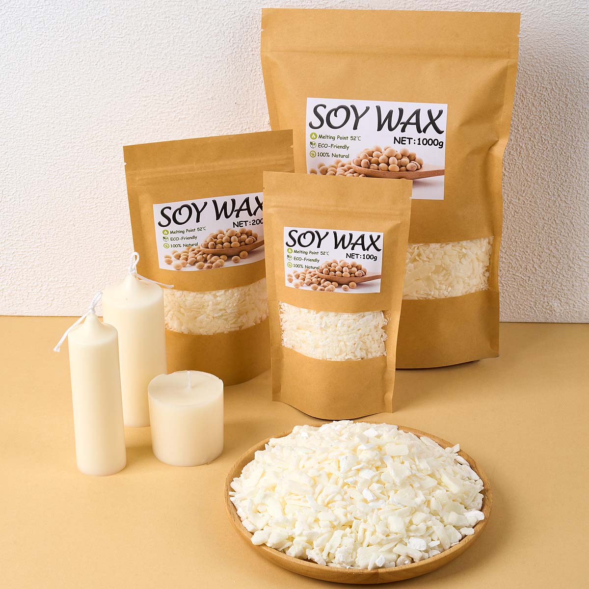 Candle Making Material - 1 Pound Saf Beyaz Soya Balmumu